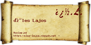 Éles Lajos névjegykártya