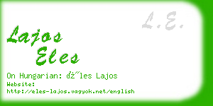 lajos eles business card